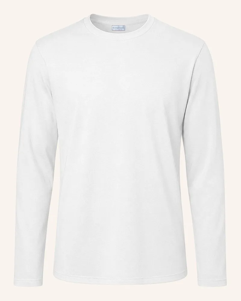 KIEFERMANN Kiefermann Herren Longsleeve Aus Baumwoll-Modal Alberts weiss Weiss