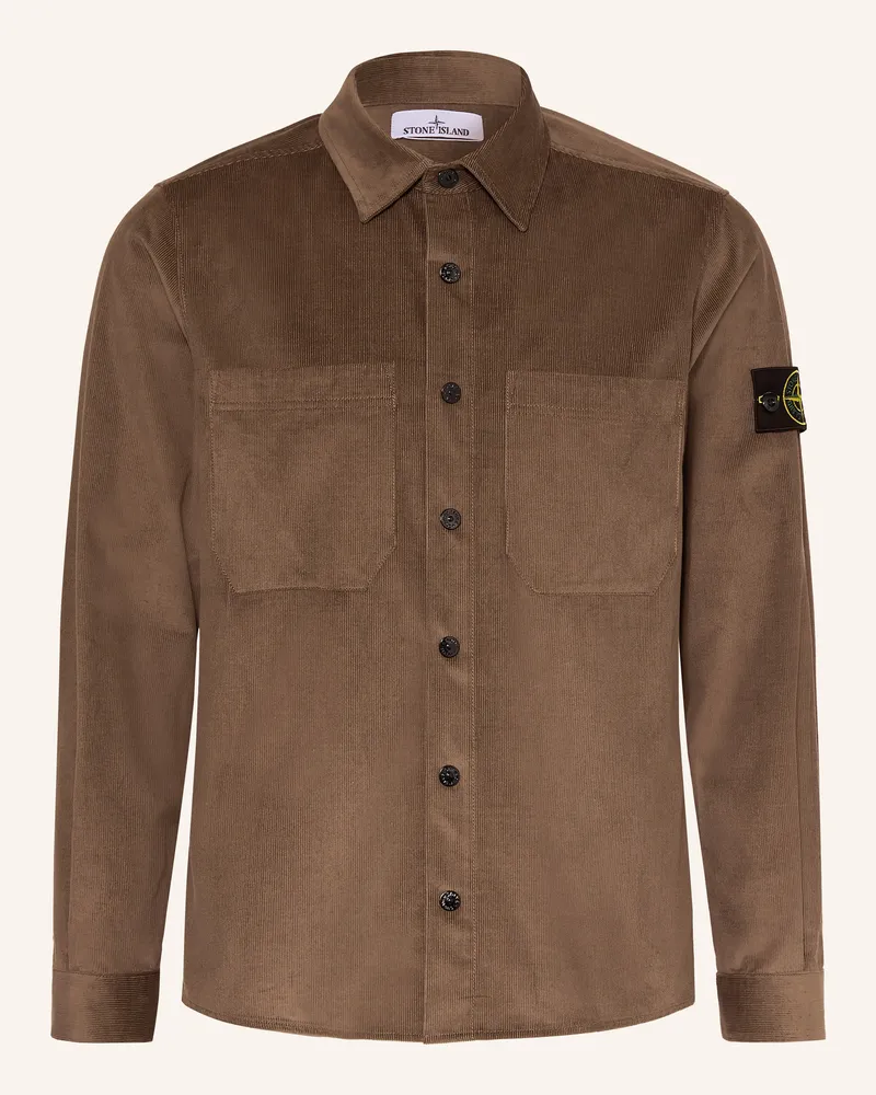 Stone Island Cord-Overjacket Dunkelbraun