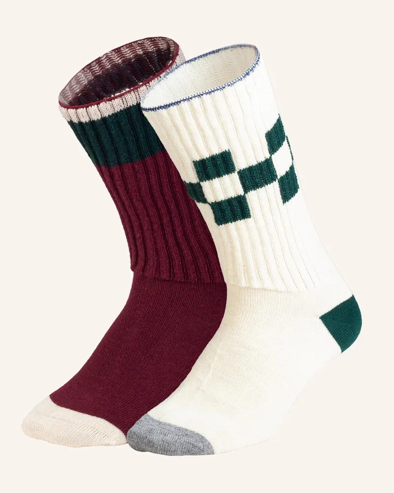 DillySocks Socken Cozy Hansens weiss Dunkelrot