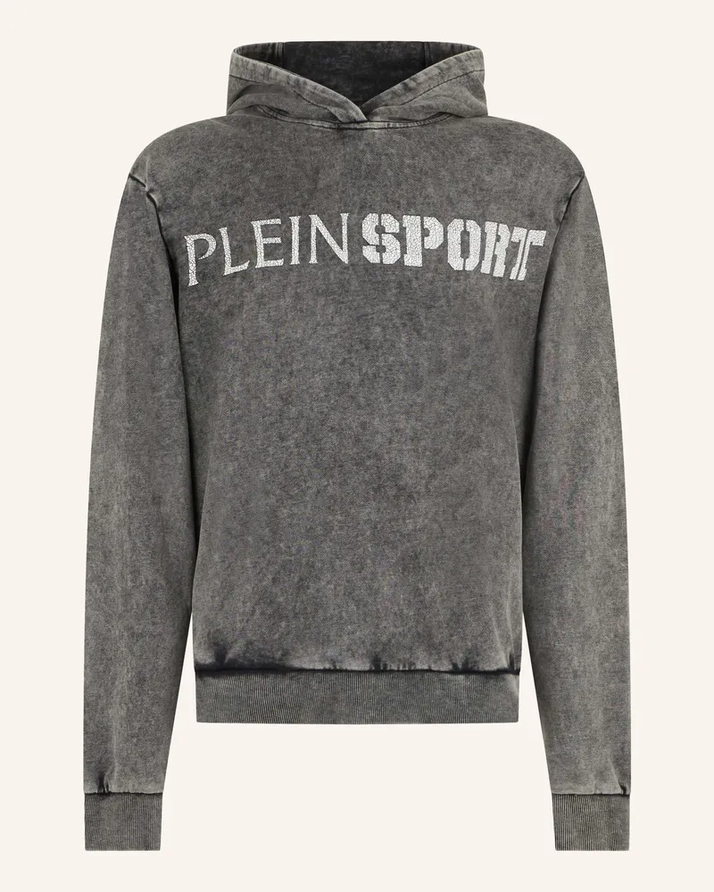 Philipp Plein Plein Sport Washed Hoodie Crackle Scratch schwarz Schwarz