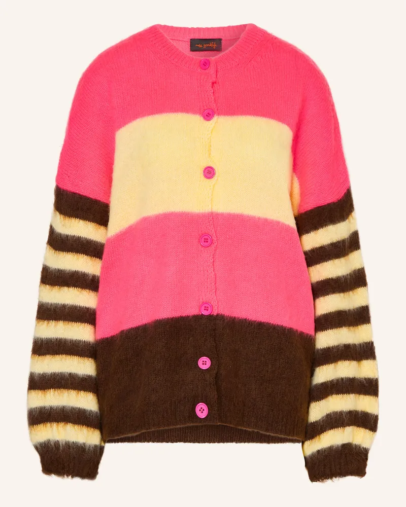 Miss Goodlife Strickjacke Mit Alpaka pink Neonpink