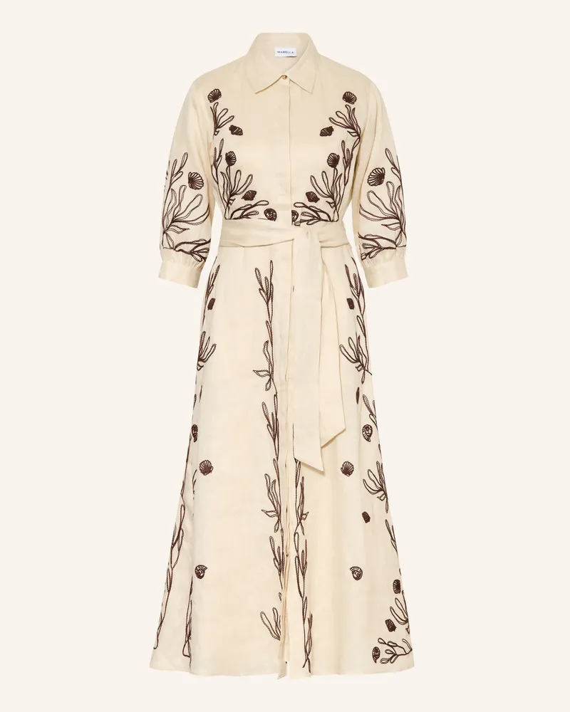 MARELLA Hemdblusenkleid Aus Leinen Mit 3/4-Arm beige Beige