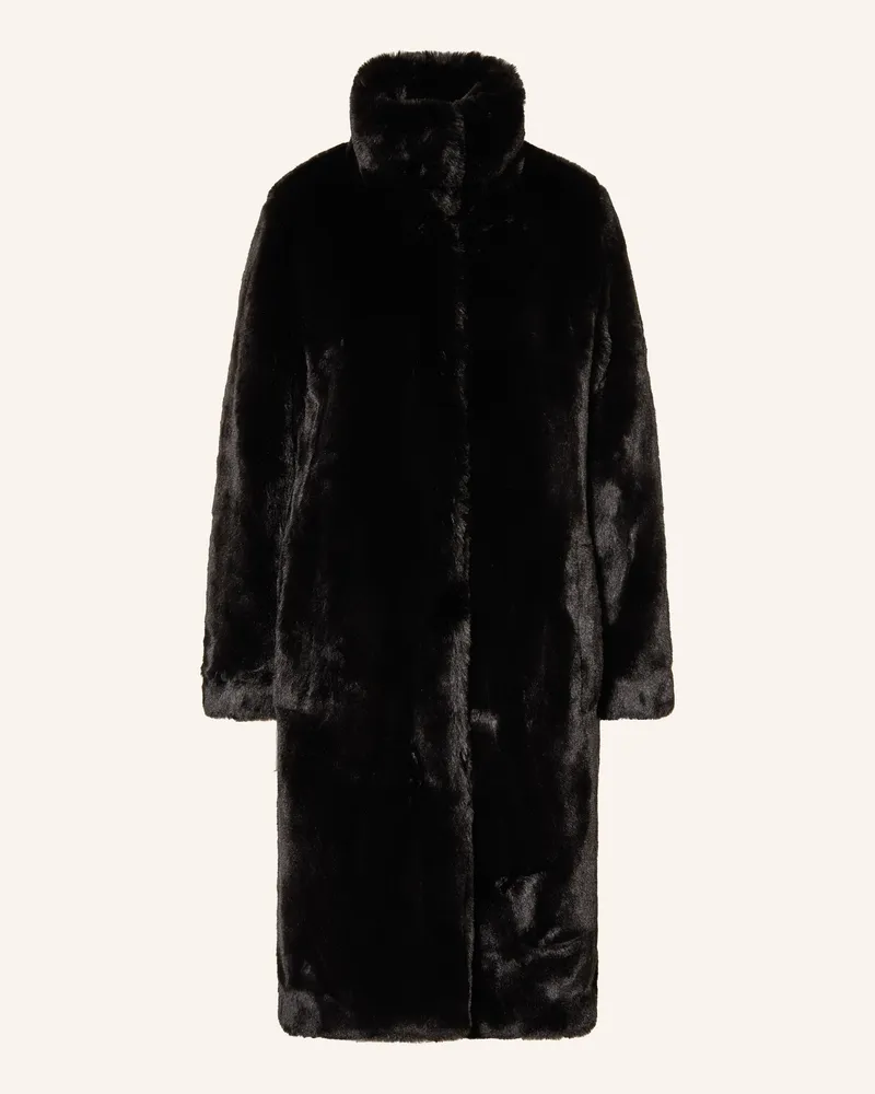 HUGO BOSS Kunstfell-Mantel Cetedia schwarz Schwarz