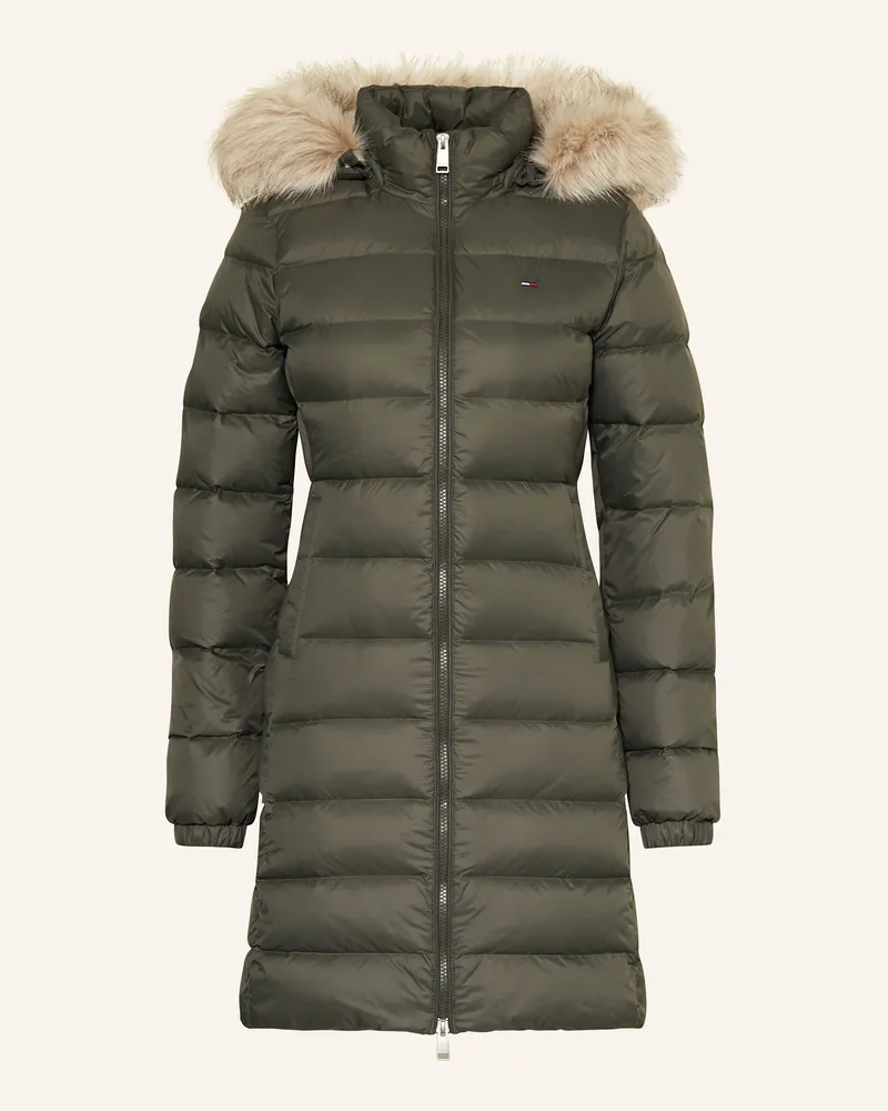 Tommy Hilfiger Daunenmantel mit abnehmbarem Kunstfell Grün