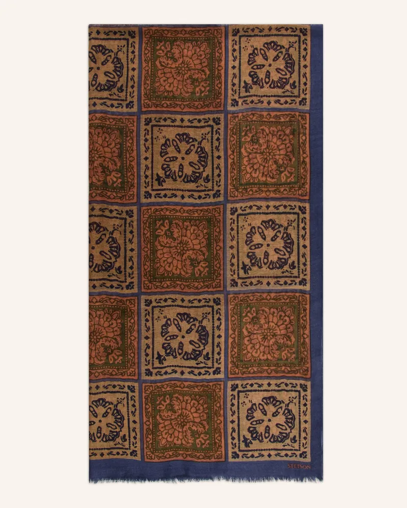 Stetson Schal Summer Tiles blau Beige