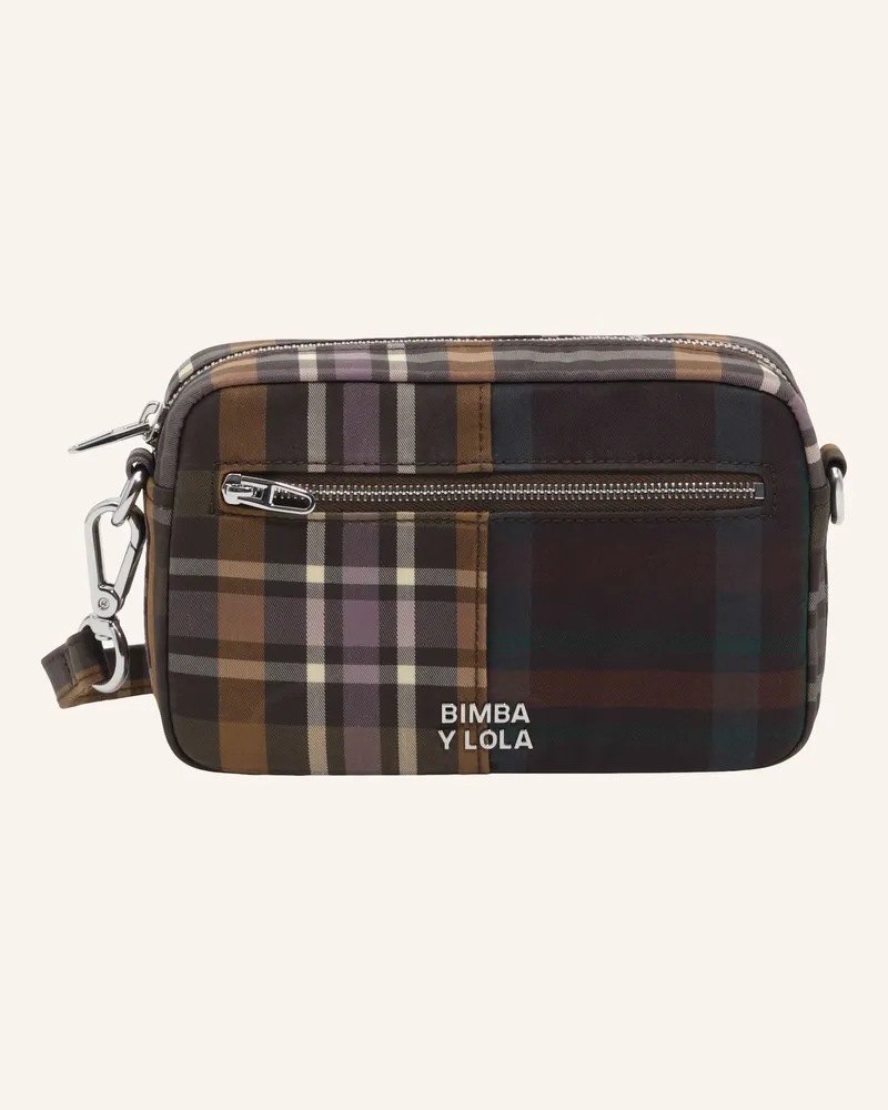 BIMBA Y LOLA Superwax-Tartan-Umhängetasche gruen Grün
