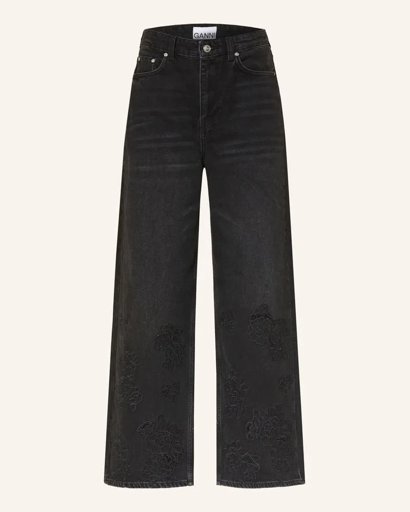 Ganni Wide Leg Jeans Lari schwarz 055