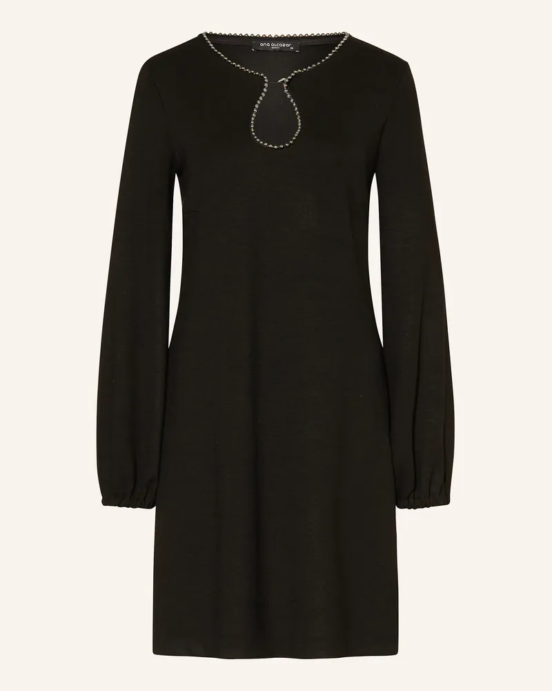 ana alcazar Cocktailkleid mit Schmuckperlen Schwarz