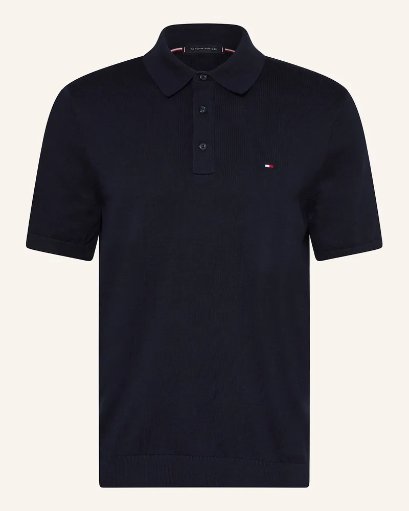 Tommy Hilfiger Strick-Poloshirt blau Dunkelblau