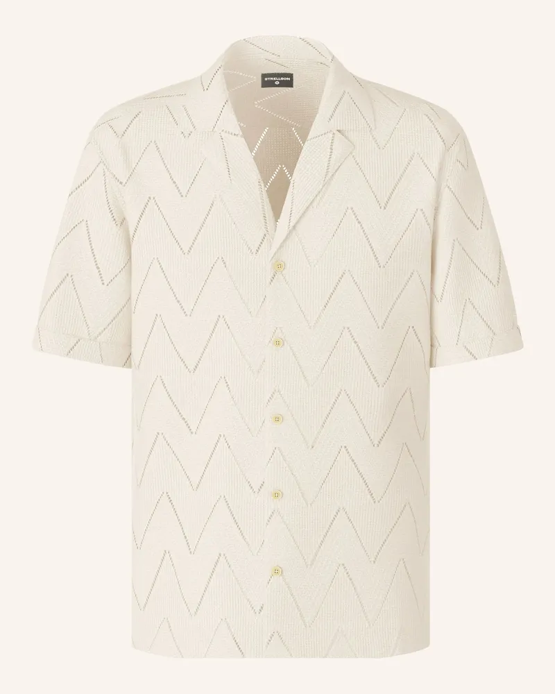 Strellson Strick-Resorthemd Clint Regular Fit weiss Creme