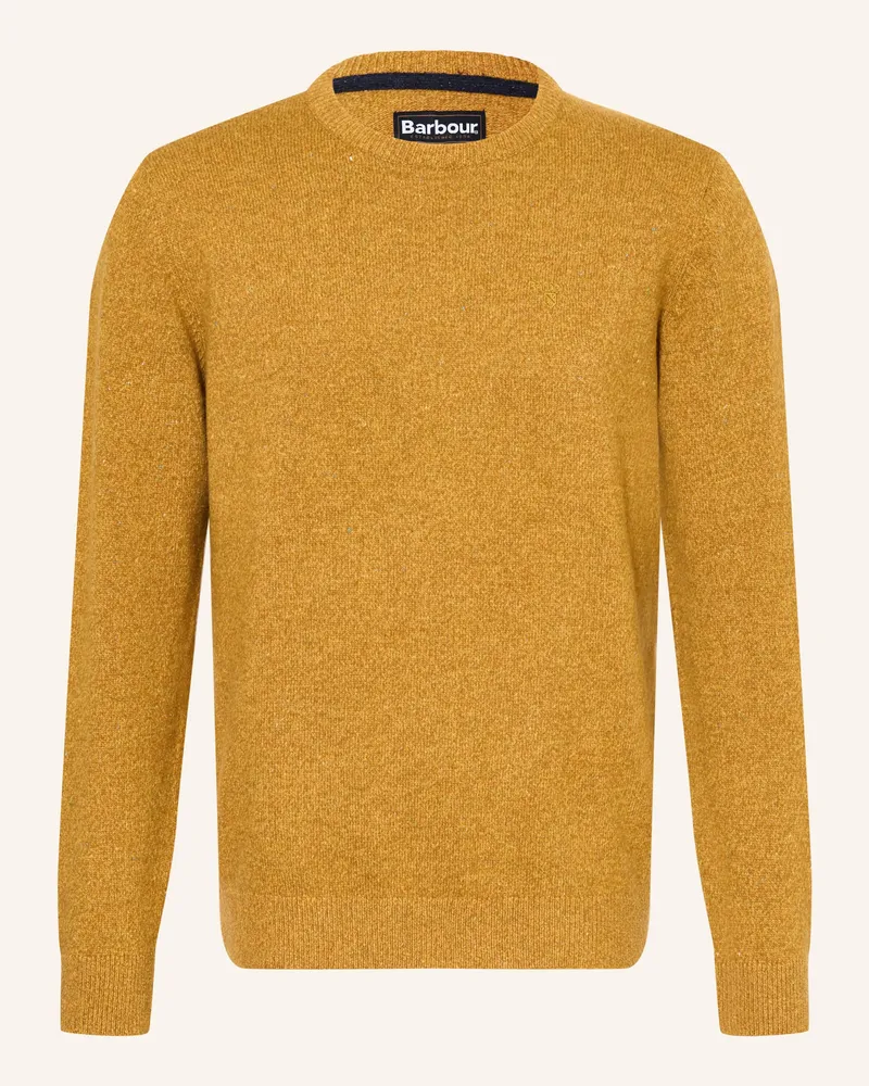 Barbour Pullover gelb Dunkelorange