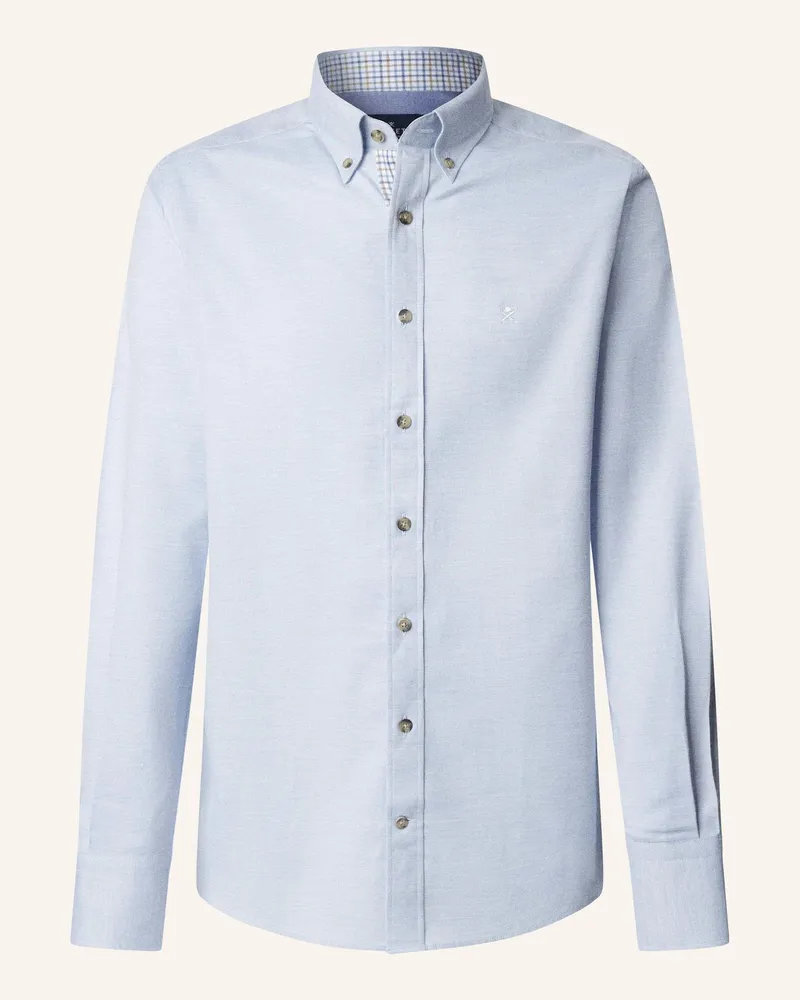 Hackett Freizeithemd FLANNEL MULTI TRIM Hellblau