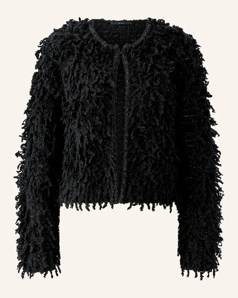 Oui  Strickhülle Mit Glitzergarn schwarz Schwarz