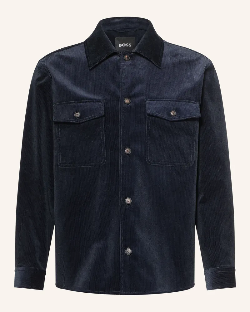 HUGO BOSS Cord-Overshirt Carper blau Dunkelblau