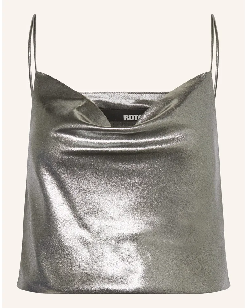 ROTATE Birger Christensen Cropped-Top Silber