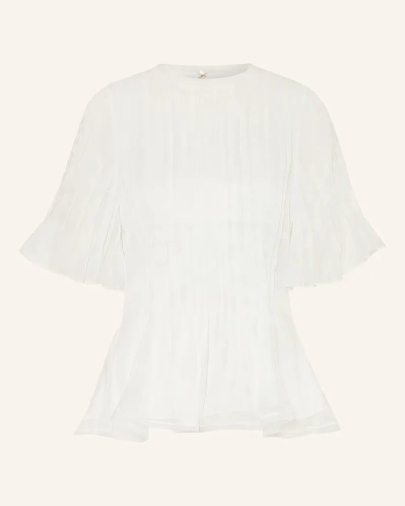 Aje. Blusenshirt ANGELI mit 3/4-Arm und Plissees Weiss