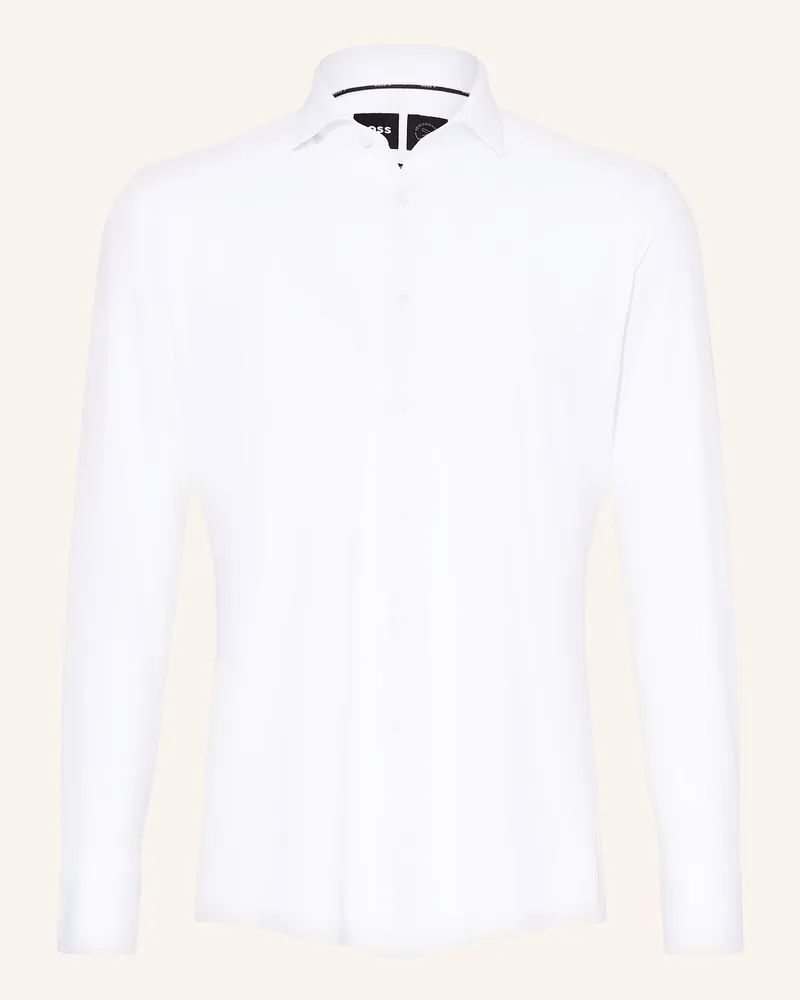 HUGO BOSS Hemd HANK PERFORMANCE Slim Fit Weiss