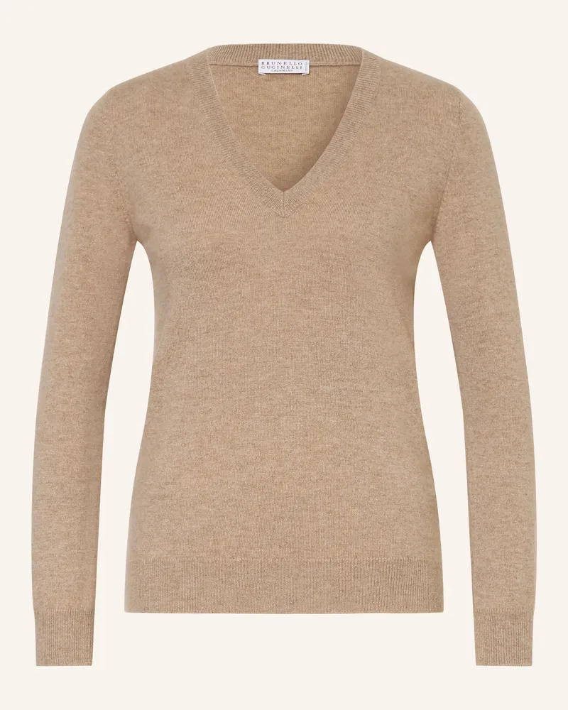 Brunello Cucinelli Cashmere-Pullover braun Beige