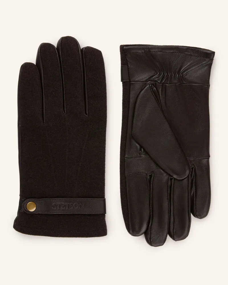 Stetson Lederhandschuhe braun Dunkelbraun