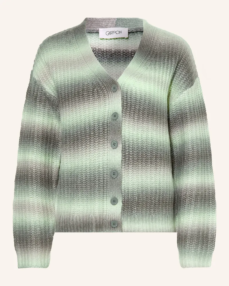 Cartoon Strickjacke gruen Mint