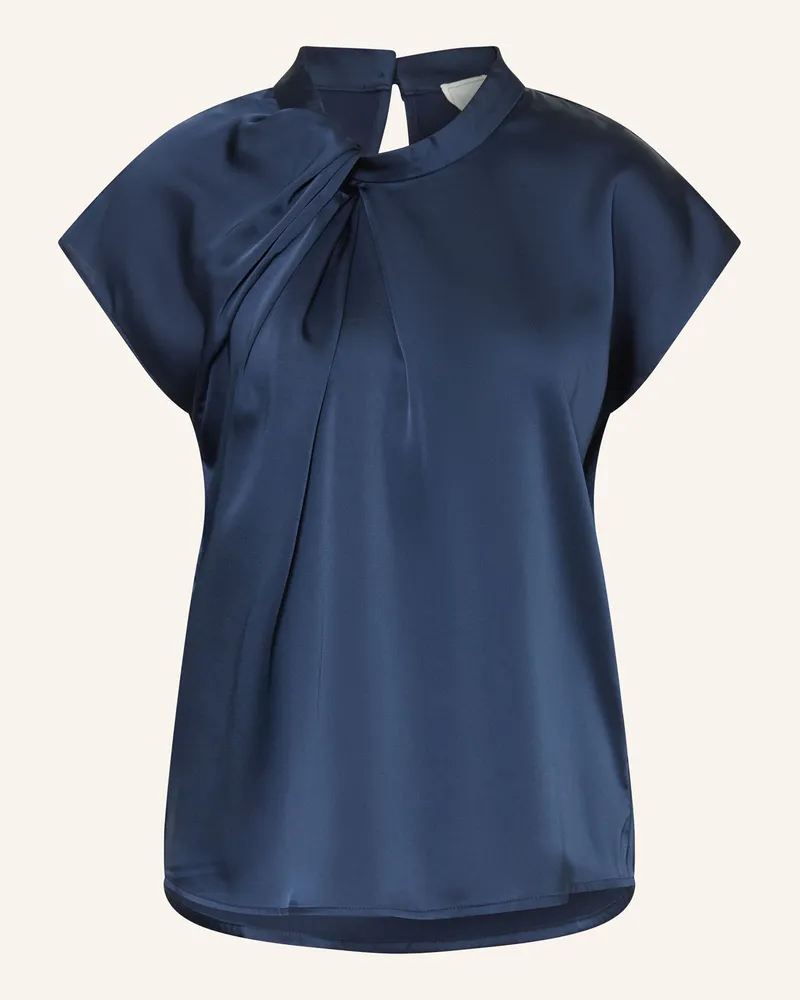 Neo Noir Blusenshirt FLEUR aus Satin Dunkelblau