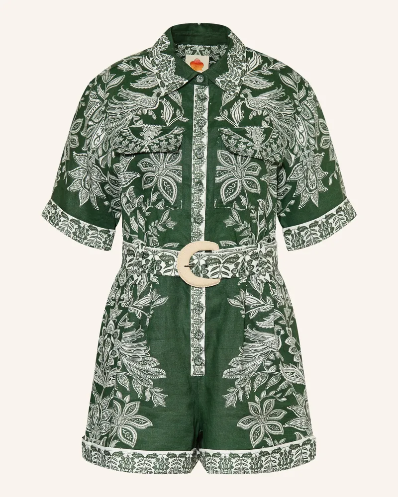 FARM Rio Jumpsuit MIRANDA aus Leinen Dunkelgrün