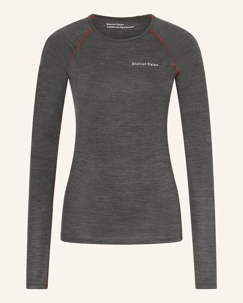 District Vision Longsleeve Merino Aus Merinowolle grau Dunkelgrau