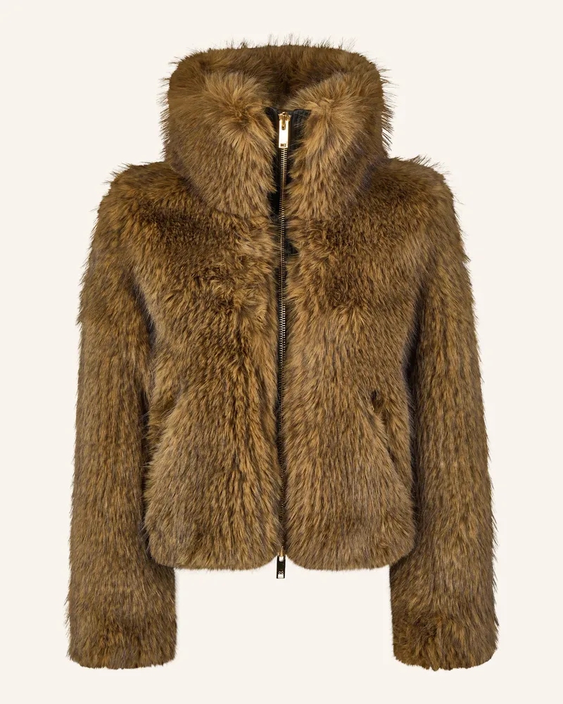 Moose Knuckles Jacke SUTTON BUNNY GOLD aus Kunstpelz Beige
