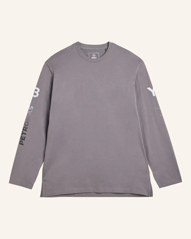 Y-3 Y-3 Mercedes Chaos Logo Langärmeliges Shirt grau Grau