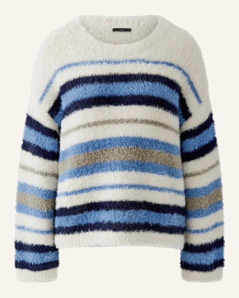 Oui  Pullover weiss Blau