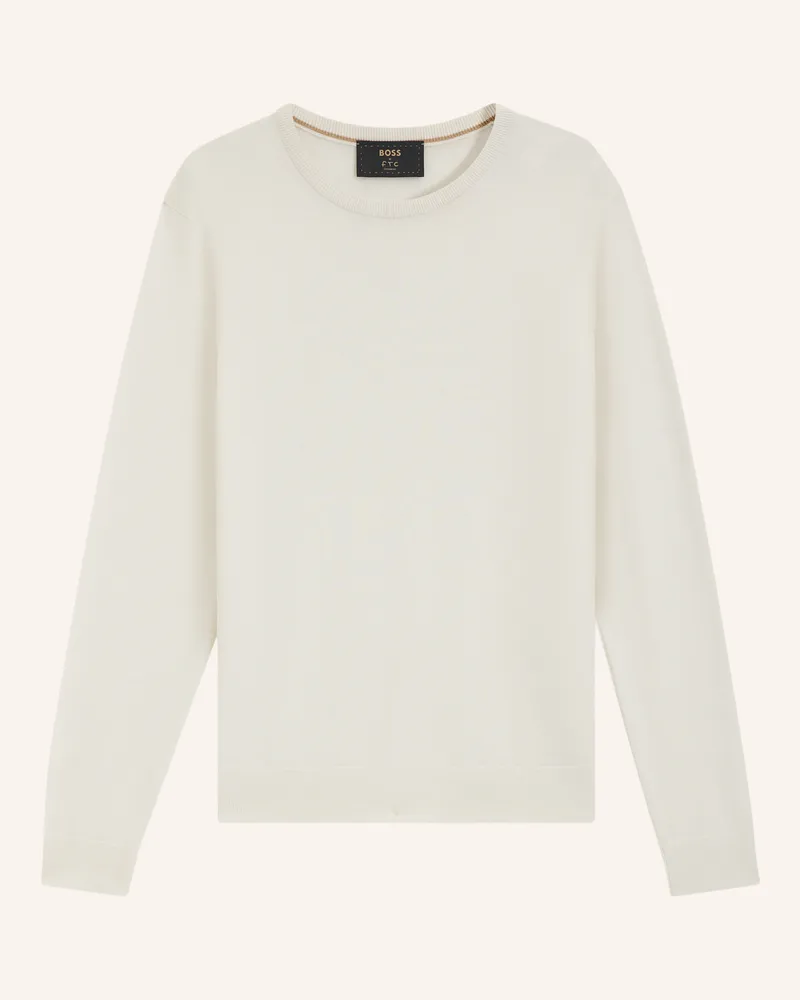 HUGO BOSS Pullover L-BORELLO Regular Fit Weiss