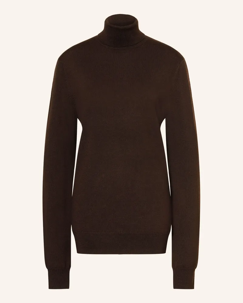 FRANKIE Shop Rollkragenpullover Eve braun Dunkelbraun
