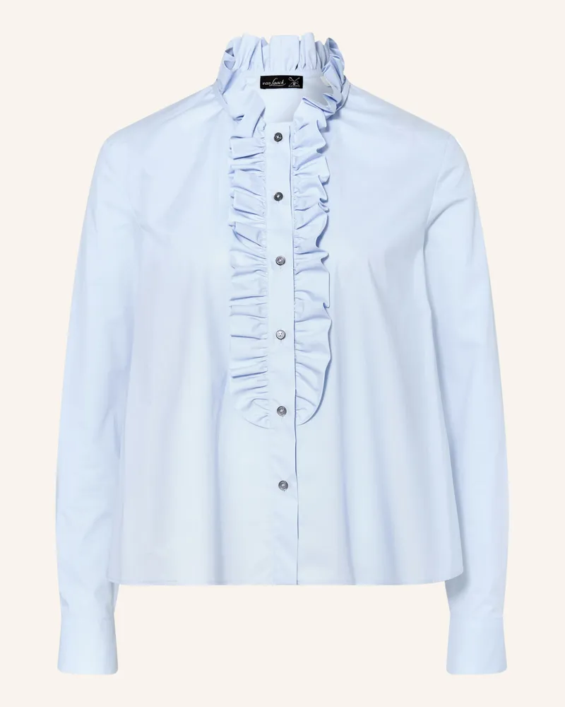 van Laack Bluse Vl-Nhea-Xx Mit Rüschen blau Hellblau