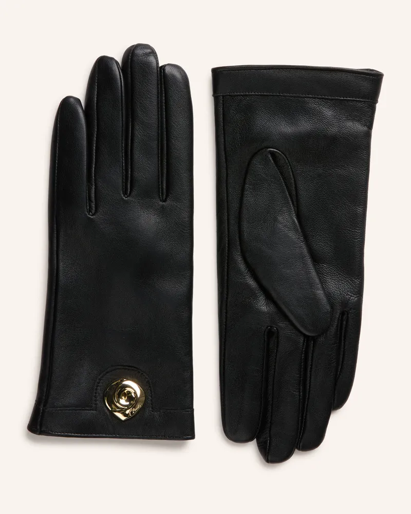 Claudie Pierlot Lederhandschuhe schwarz Schwarz