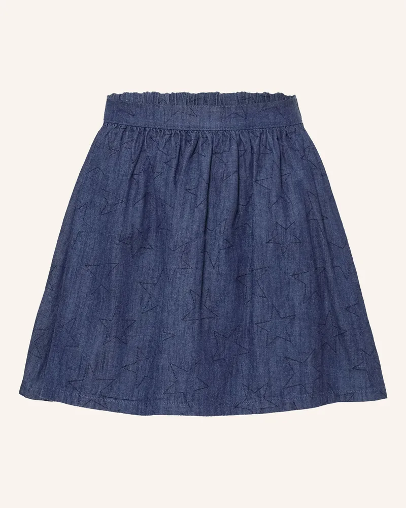 Petit Bateau Jeansrock Mit Stickereien blau Dunkelblau