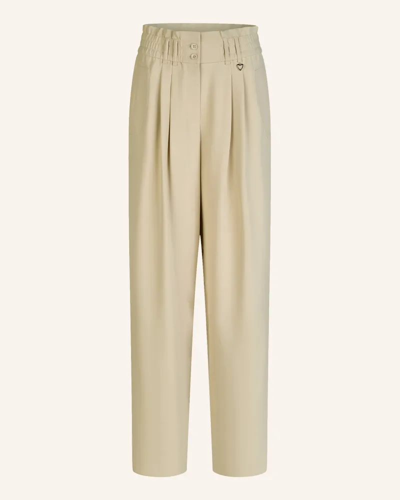 MARC AUREL Bundfaltenhose beige Creme