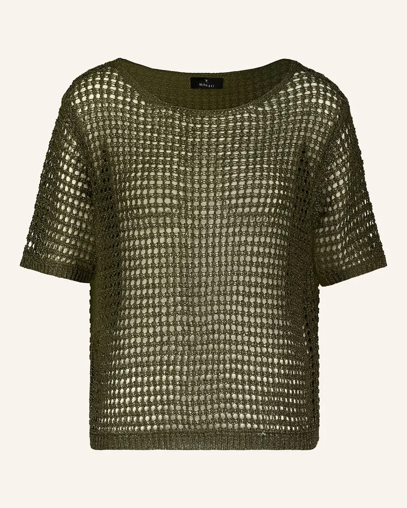 monari Strickshirt Mit Glitzergarn gruen Oliv