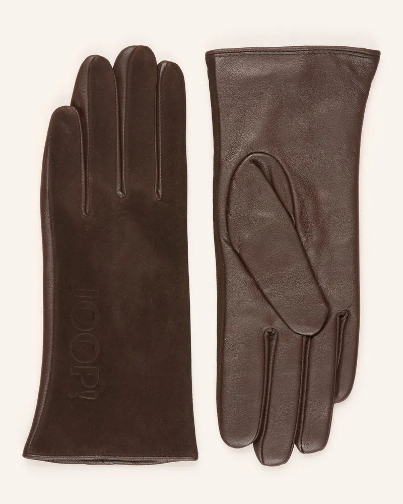 JOOP! Lederhandschuhe Dunkelbraun