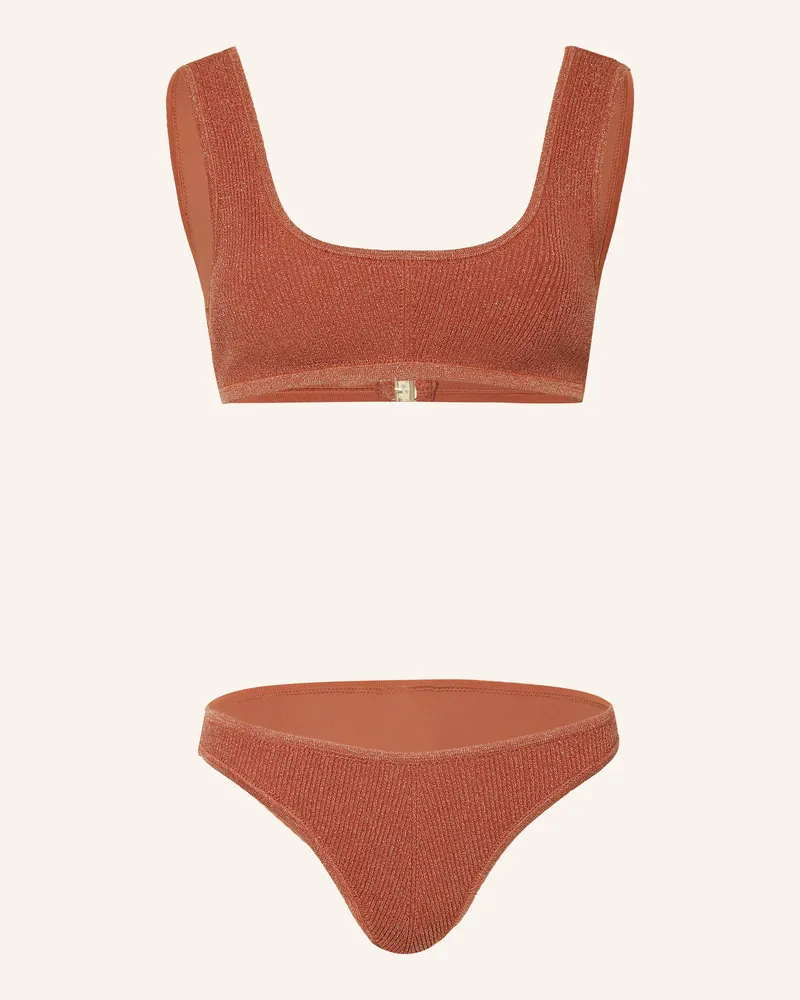 Zimmermann Bustier-Bikini Wylie Mit Glitzergarn braun Dunkelorange