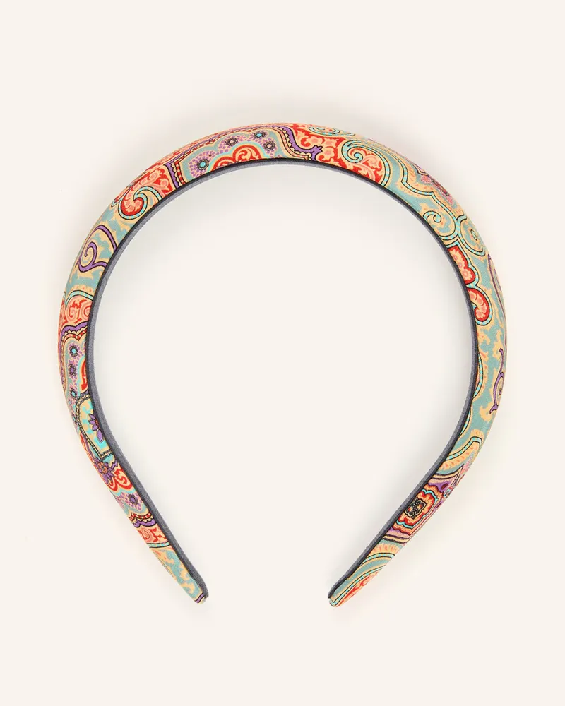 Etro Haarreif Aus Seide grau Mint