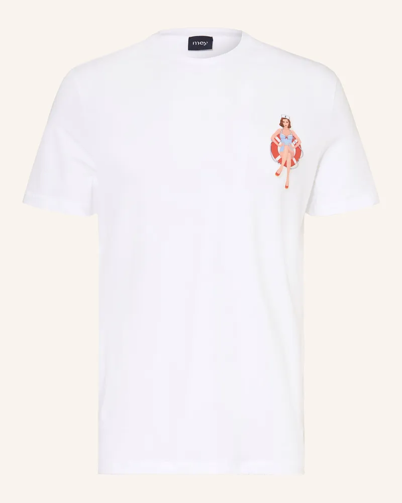 Mey Schlafshirt Serie WAVE SWING Weiss