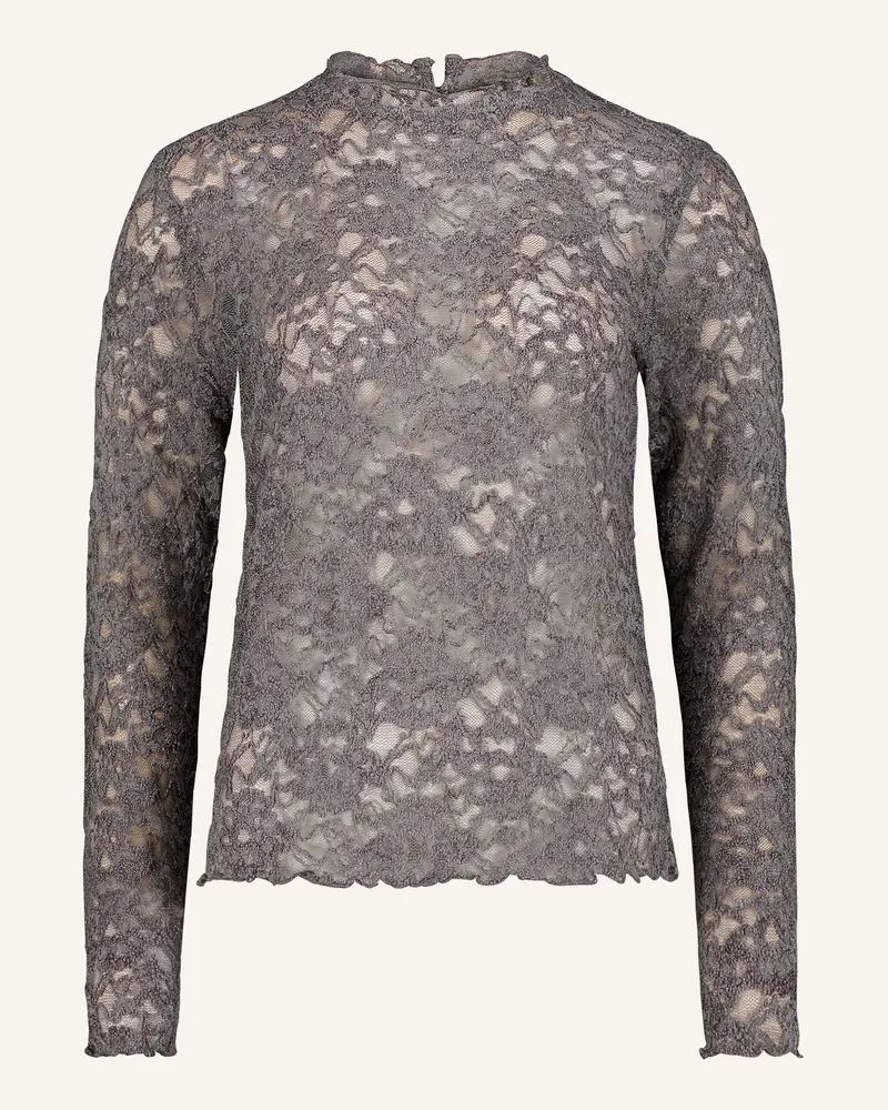 Cartoon Longsleeve Aus Spitze grau Grau