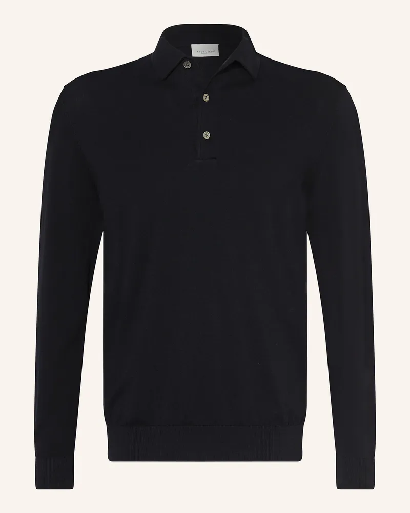 Profuomo Strick-Poloshirt Dunkelblau