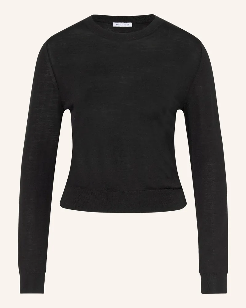 Mrs & HUGS Pullover Aus Merinowolle schwarz Schwarz