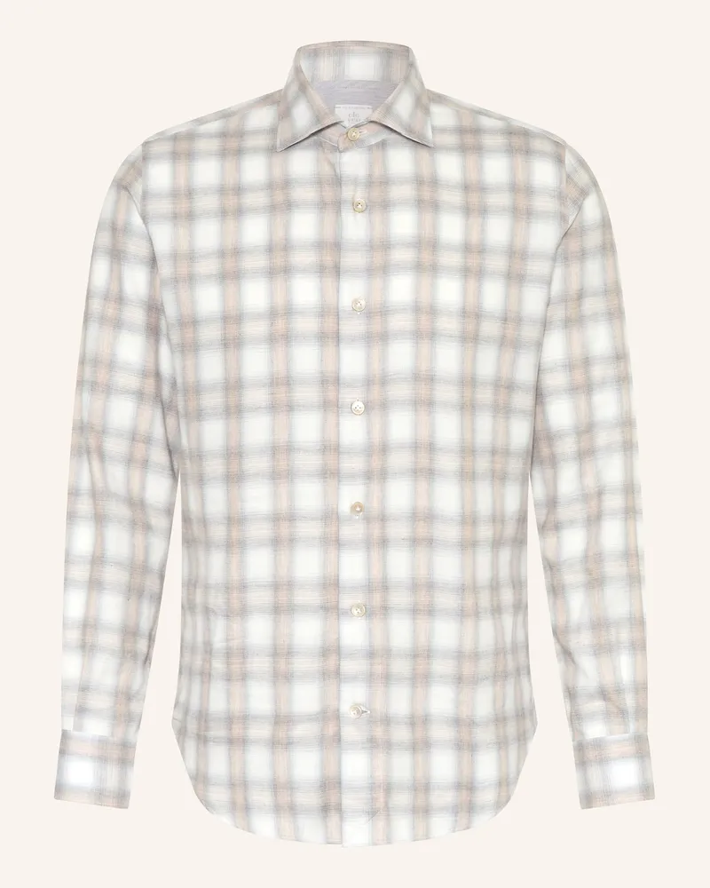 Eleventy Flanellhemd Slim Fit Hellgrau