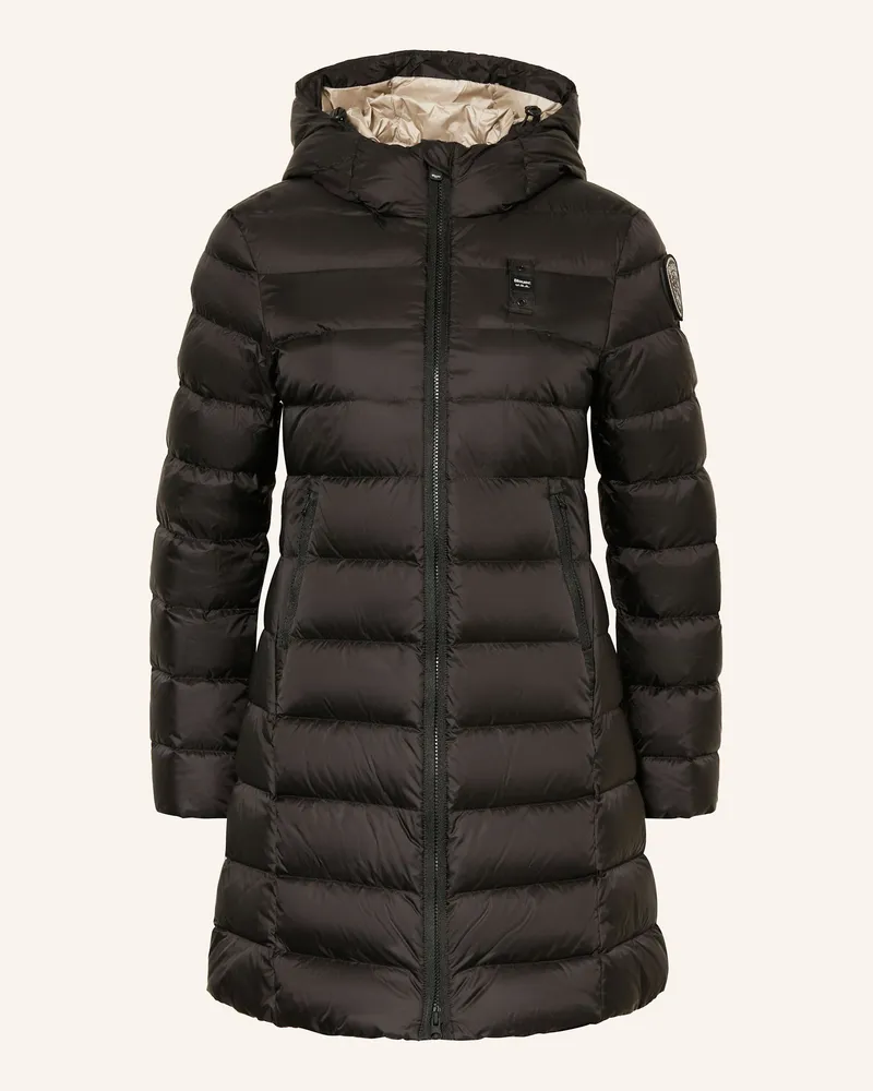 Blauer Daunenmantel AGNES Schwarz