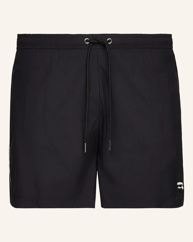 Karl Lagerfeld Badeshorts schwarz Schwarz