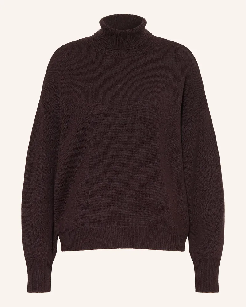 Mrs & HUGS Rollkragenpullover braun Dunkelbraun