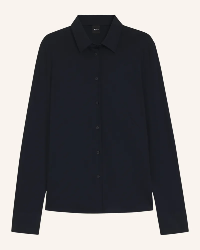 HUGO BOSS Casual Bluse BRONTA_TUESDAY Extra-Slim Fit Dunkelblau