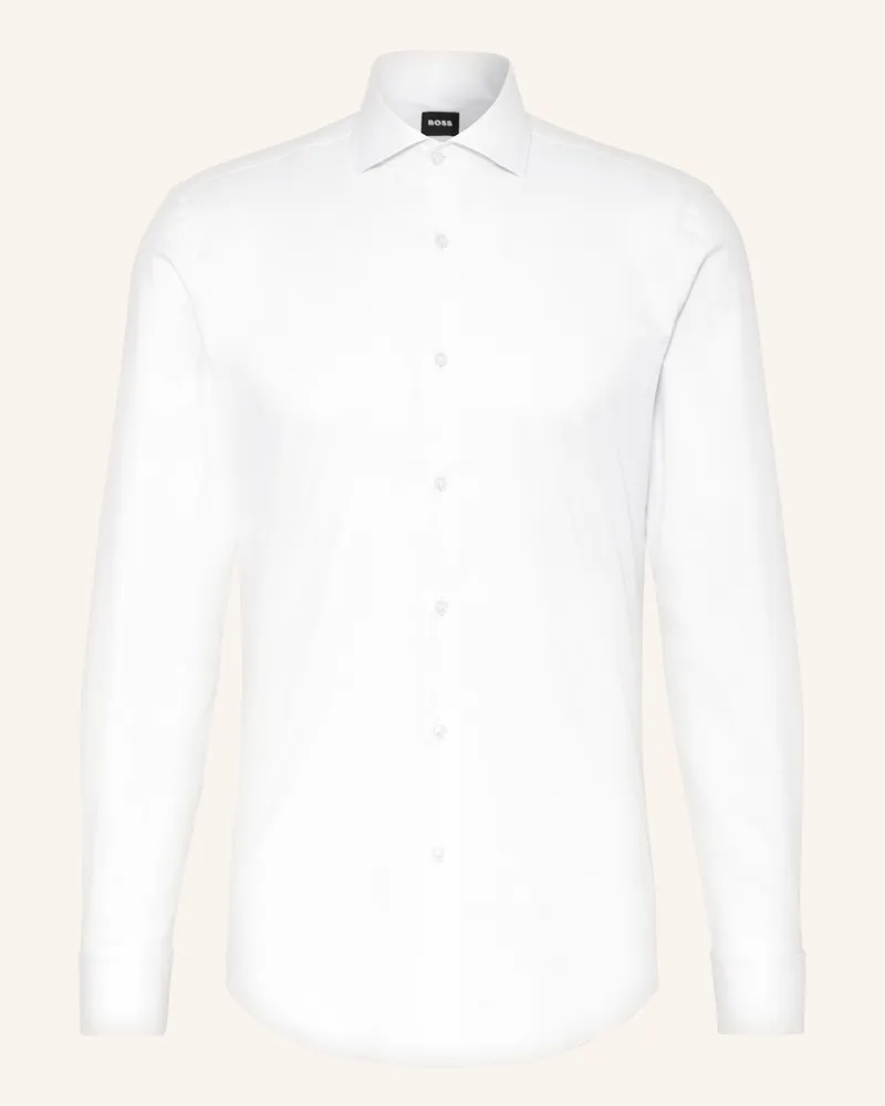 HUGO BOSS Hemd HANK Slim Fit mit Umschlagmanschette Ecru